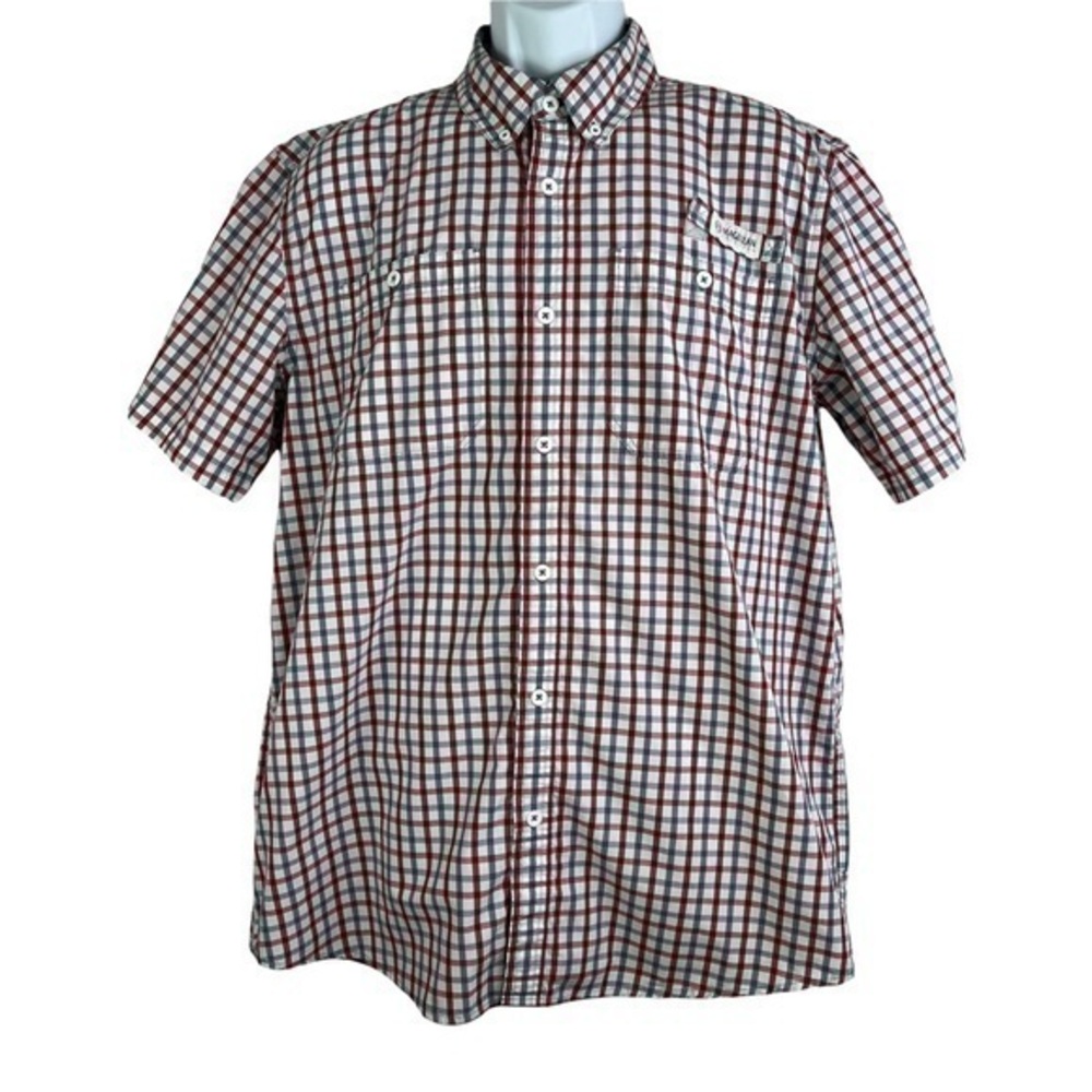 Maggelan Men Shirt Buttons Down Plaid Sz Large